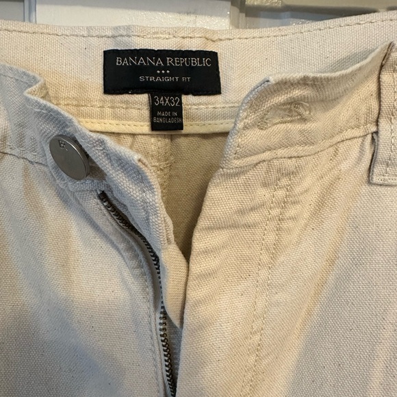 Banana Republic Pants Men's Straight Carpenter Painter Ecru 34X32 - Picture 2 of 13